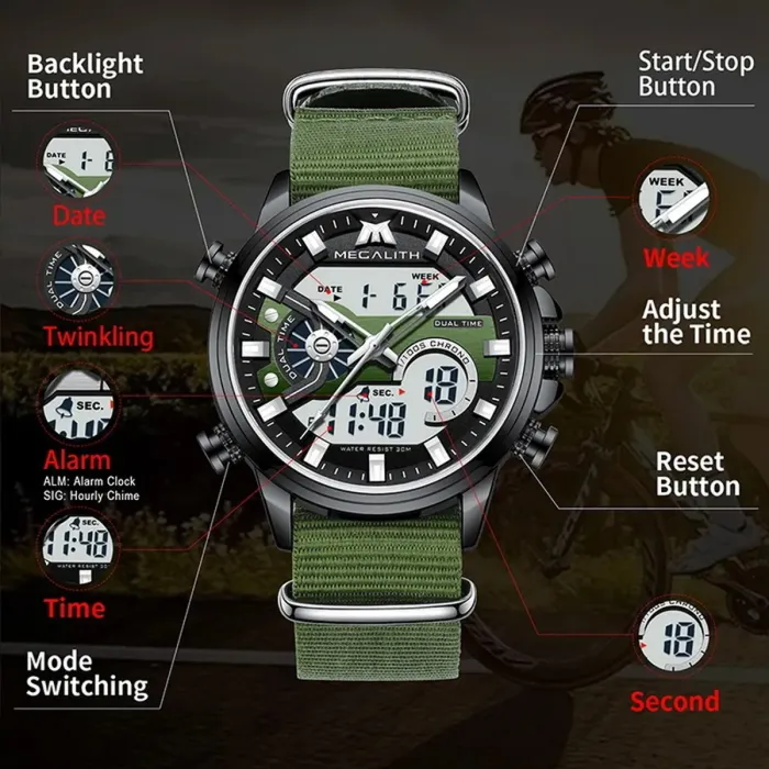 Чоловічі годинники MegaLith Aviation - зображення 6