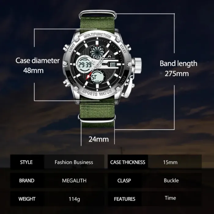 Чоловічий спортивний тактичний годинник MegaLith Bomb - зображення 7