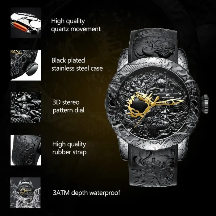 Чоловічі годинники MegaLith Dragon - зображення 6