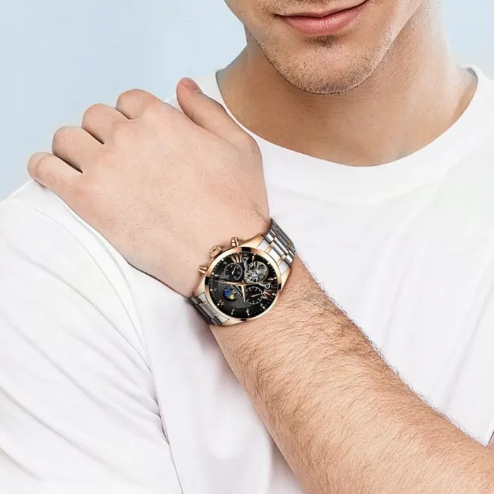 Чоловічі годинники Guanquin Prestige Gold - зображення 4