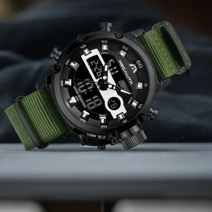 Чоловічий спортивний тактичний годинник MegaLith Prof Green - зображення 7