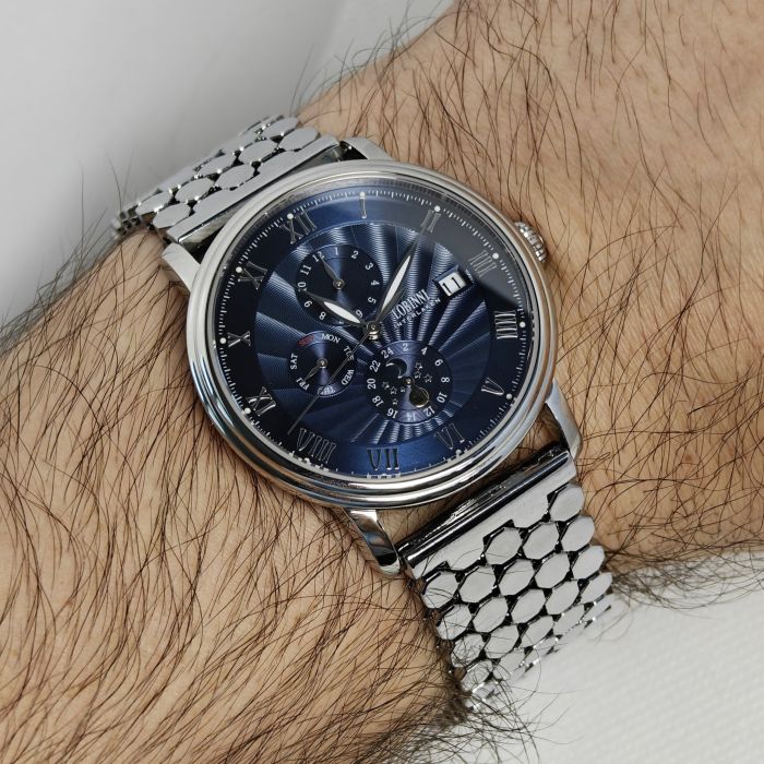 Чоловічий механічний годинник Lobinni Millionare Exclusive Silver - изображение 3