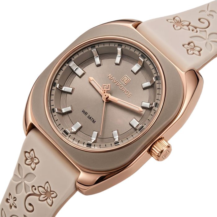 Жіночий годинник Naviforce Mira Beige Flower, 2 ремінці - зображення 1