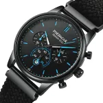 Чоловічий годинник Poedagar Misto Gravy Black, 2 ремінці