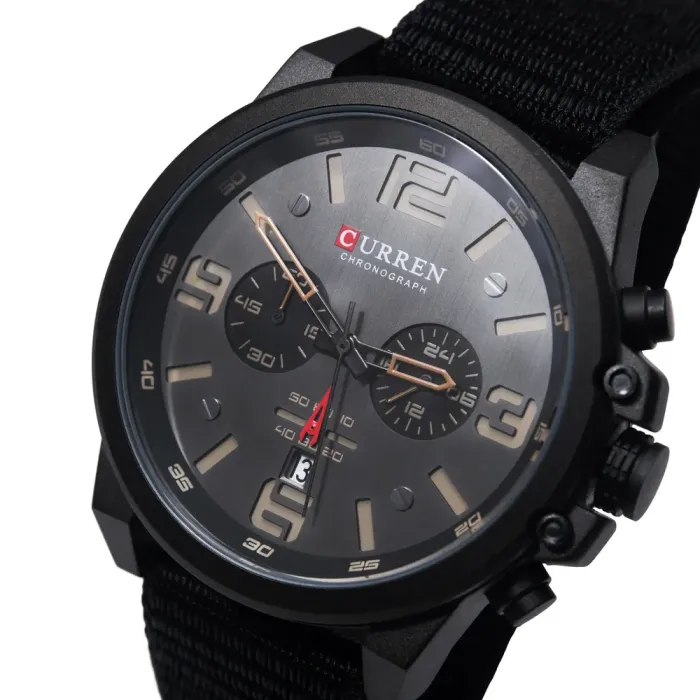 Чоловічий годинник Curren Monreal Armor Black, 2 ремінці - зображення 1