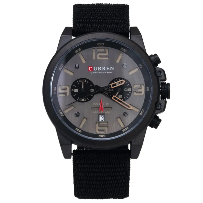 Чоловічий годинник Curren Monreal Armor Black, 2 ремінці - зображення 2