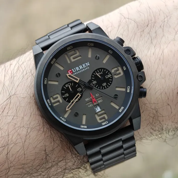 Чоловічий годинник Curren Monreal Black Metal, 2 ремінці - зображення 6