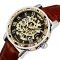 Чоловічий механічний годинник Winner Naturale Skeleton Leather