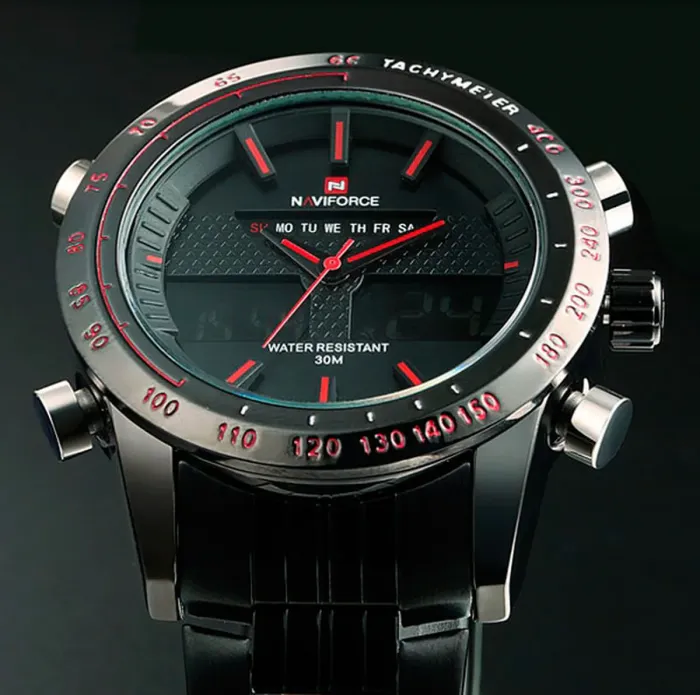 Чоловічий спортивний кварцовий годинник Naviforce Army Black NF9024 - зображення 5