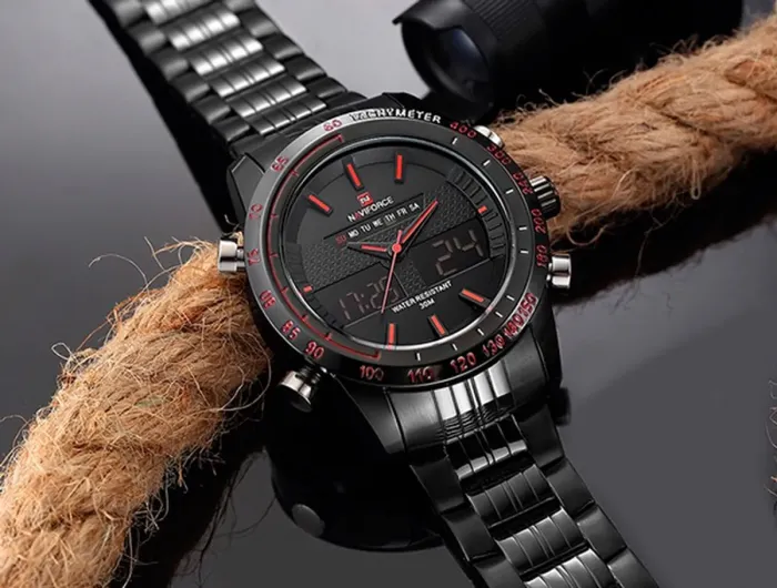 Чоловічий спортивний кварцовий годинник Naviforce Army Black NF9024 - зображення 6