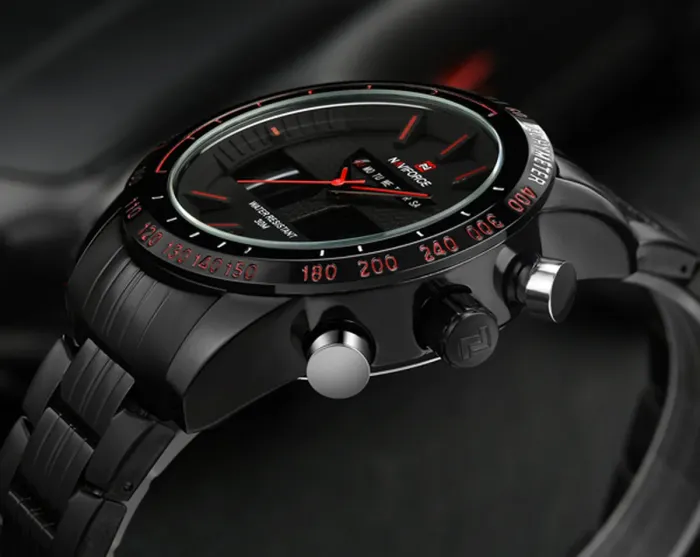 Чоловічий спортивний кварцовий годинник Naviforce Army Black NF9024 - зображення 10