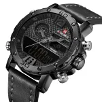 Чоловічий спортивний кварцовий годинник Naviforce Next Black 9134