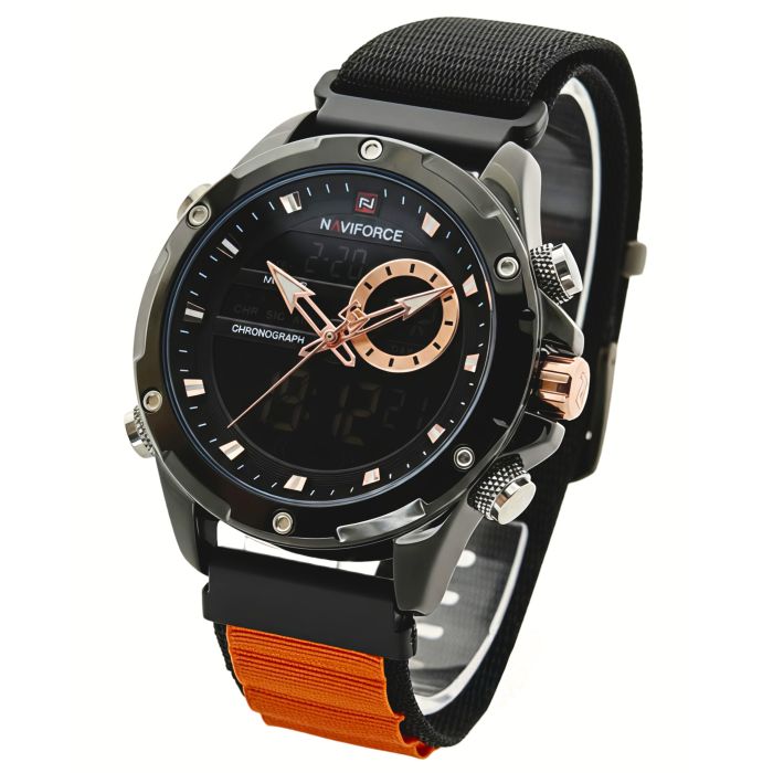 Чоловічий спортивний тактичний годинник Naviforce Pride Orange, 2 ремінці - зображення 1
