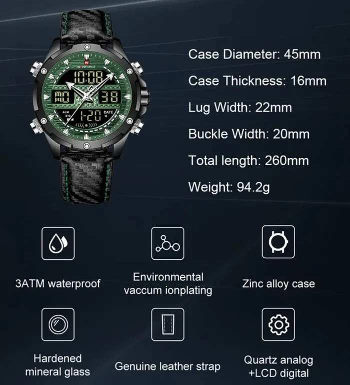 Чоловічий спортивний тактичний годинник Naviforce Dakar - зображення 6