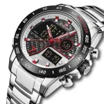 Чоловічий спортивний тактичний годинник Naviforce Dnipro Silver