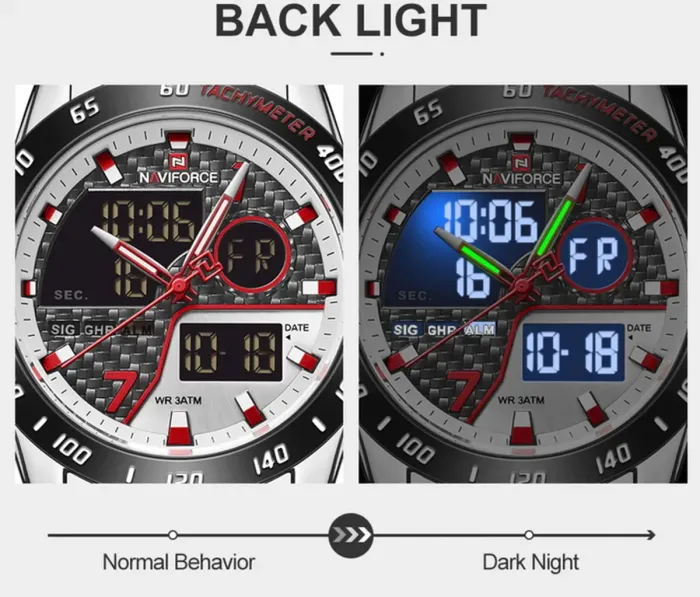 Чоловічий спортивний тактичний годинник Naviforce Dnipro Silver - зображення 8