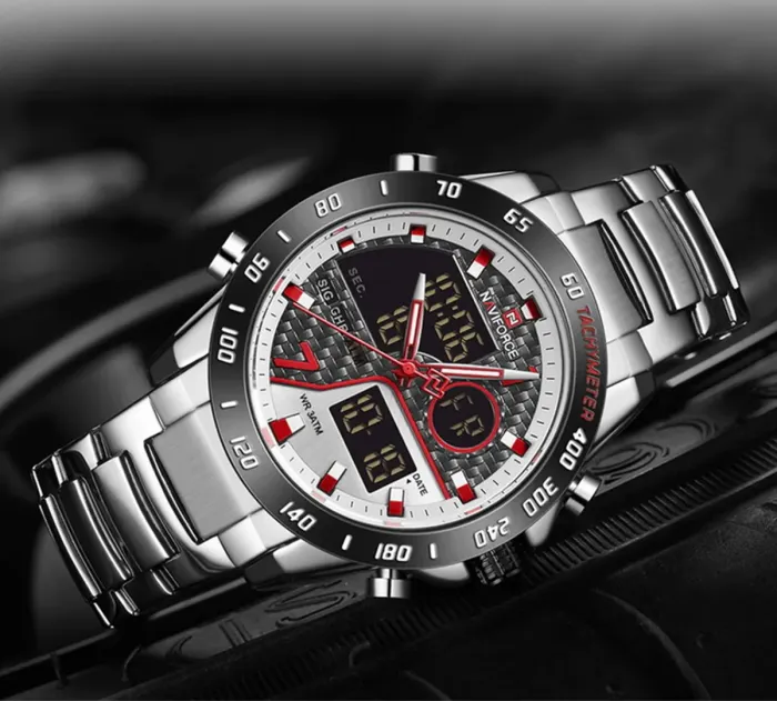 Чоловічий спортивний тактичний годинник Naviforce Dnipro Silver - зображення 5