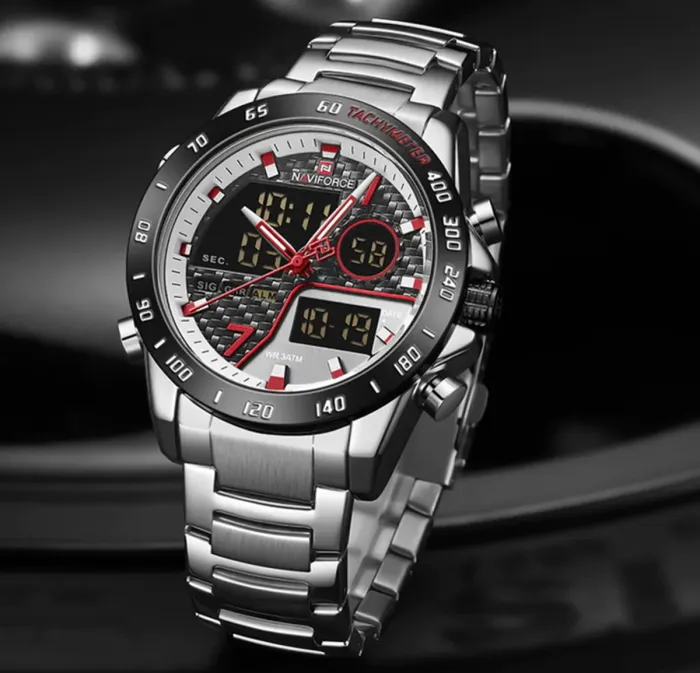 Чоловічий спортивний тактичний годинник Naviforce Dnipro Silver - зображення 6