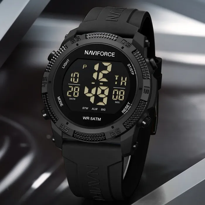 Чоловічий водостійкий спортивний тактичний годинник Naviforce Europe Black Paracord, 2 ремінці - изображение 3