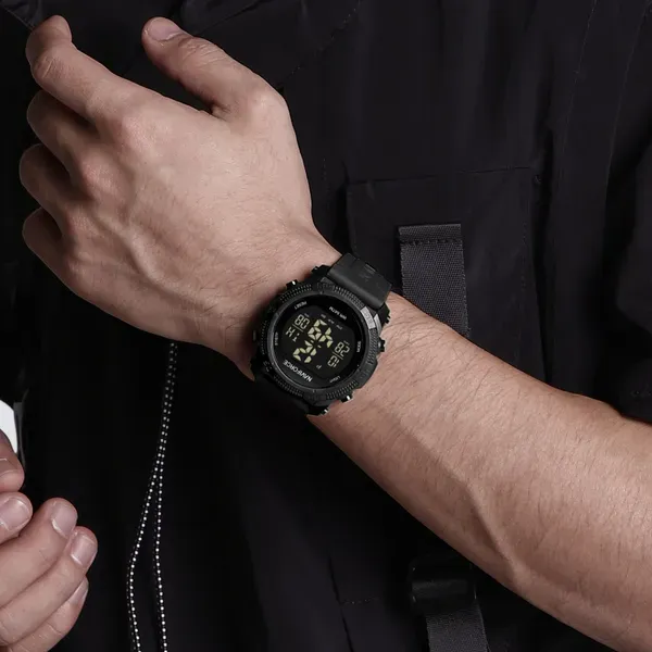 Чоловічий водостійкий спортивний тактичний годинник Naviforce Europe Armor Black, 2 ремінці - зображення 4