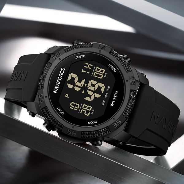 Чоловічий водостійкий спортивний тактичний годинник Naviforce Europe Black Paracord, 2 ремінці - изображение 5