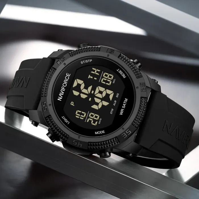 Чоловічий водостійкий спортивний тактичний годинник Naviforce Europe Black - зображення 5
