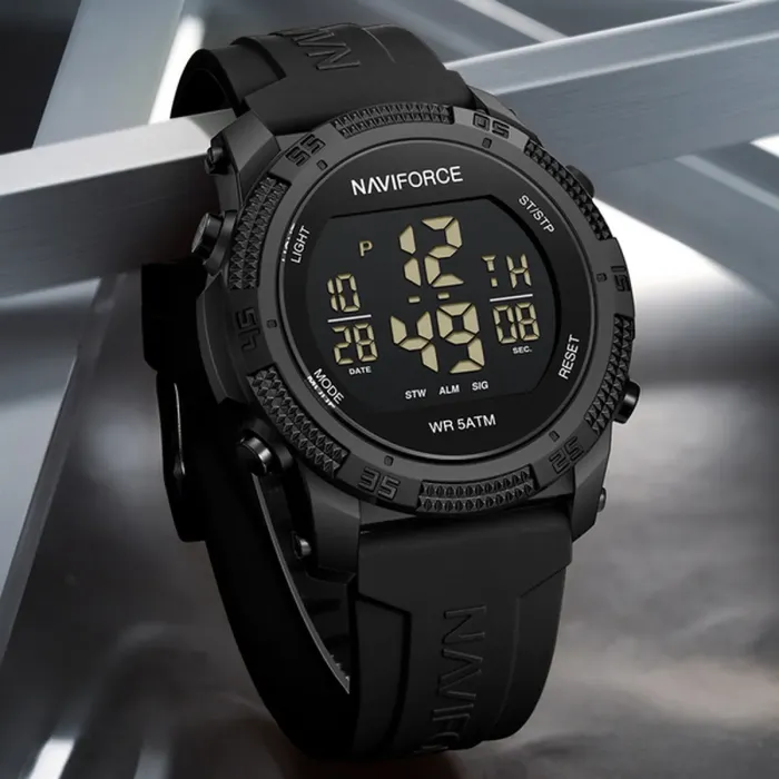 Чоловічий водостійкий спортивний тактичний годинник Naviforce Europe Black - зображення 6