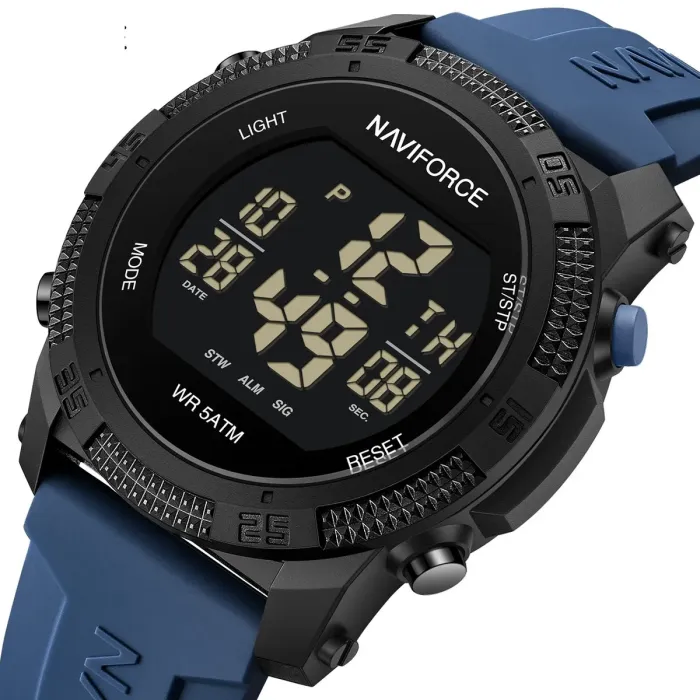 Чоловічий водостійкий спортивний тактичний годинник Naviforce Europe Blue - зображення 1