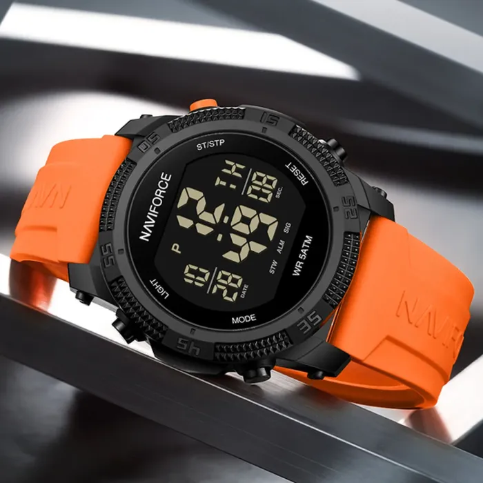 Чоловічий спортивний водостійкий тактичний годинник Naviforce Europe Orange - зображення 5