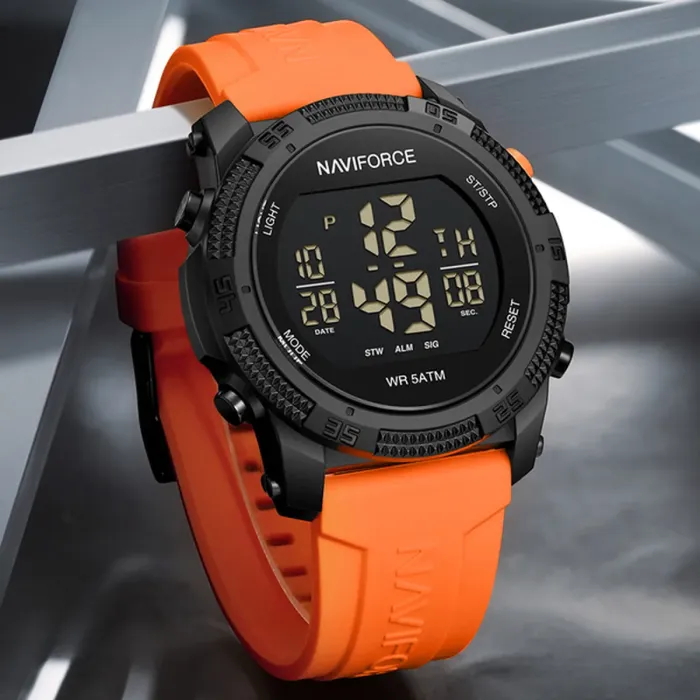 Чоловічий спортивний водостійкий тактичний годинник Naviforce Europe Orange - зображення 6