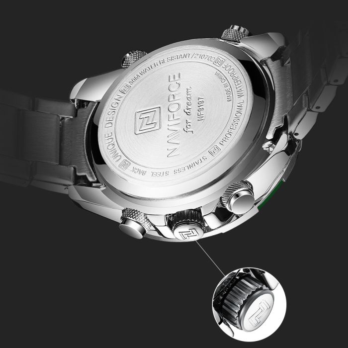 Чоловічий спортивний тактичний годинник Naviforce Fly Steel - зображення 11