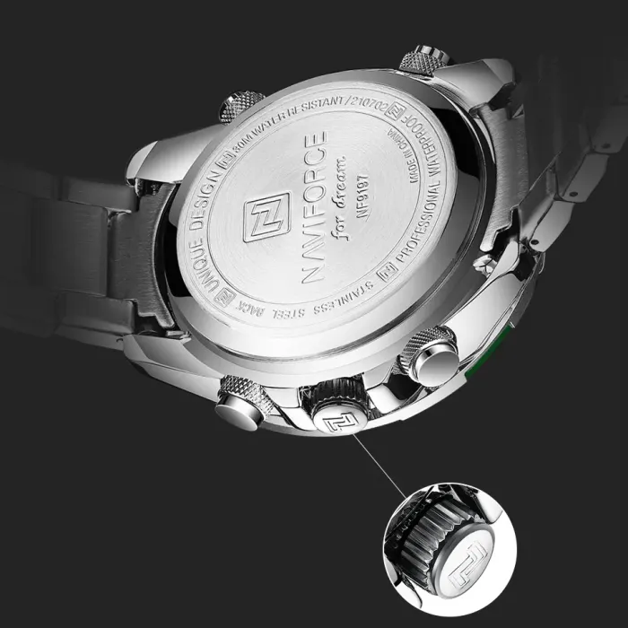 Чоловічий спортивний тактичний годинник Naviforce Fly Steel - зображення 11