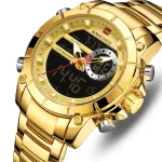 Чоловічий спортивний тактичний годинник Naviforce Jazz Gold