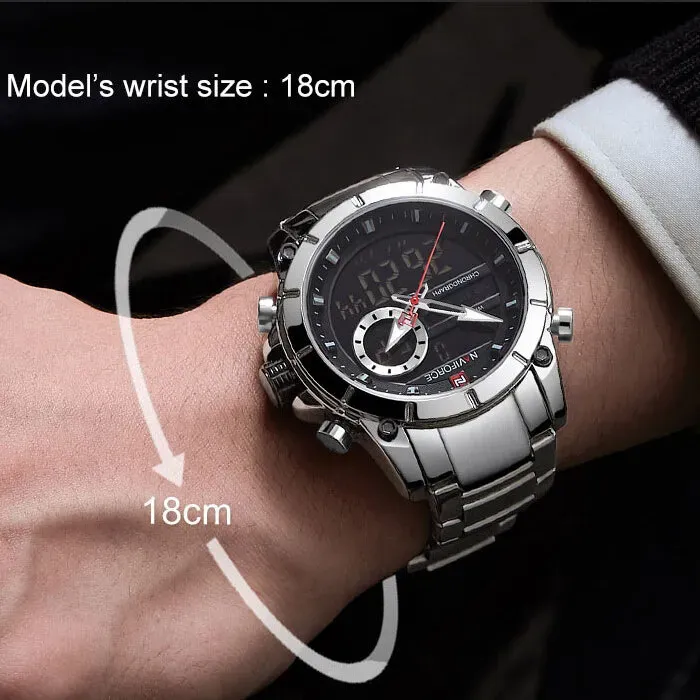 Чоловічий спортивний тактичний годинник Naviforce Jazz Silver - зображення 11