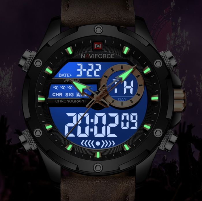 Чоловічий спортивний тактичний годинник Naviforce Pride Orange, 2 ремінці - зображення 5