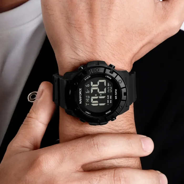 Чоловічий водостійкий спортивний тактичний годинник Naviforce Professional Brutal Green, 2 ремінці - изображение 4