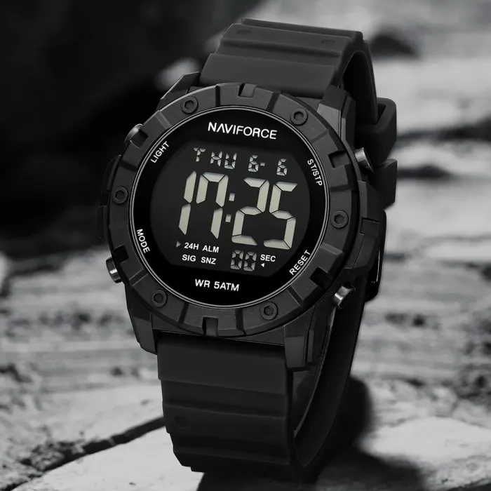Чоловічий водостійкий спортивний тактичний годинник Naviforce Professional Brutal Green, 2 ремінці - изображение 5