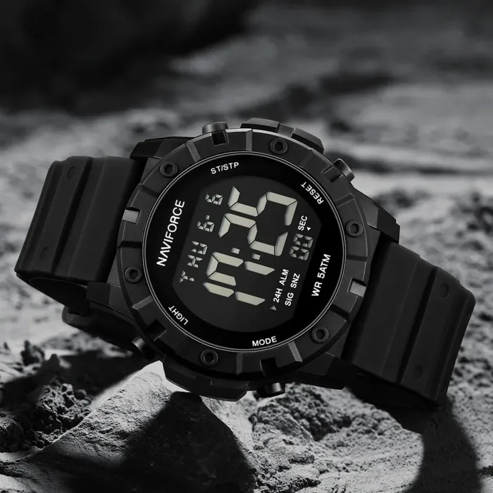 Чоловічий водостійкий спортивний тактичний годинник Naviforce Professional Brutal Green, 2 ремінці - изображение 6