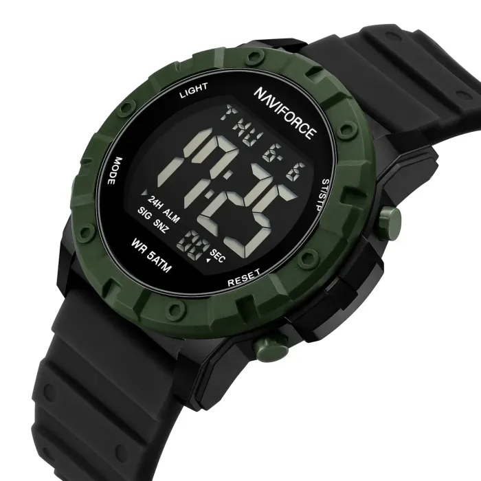 Чоловічий спортивний водостійкий тактичний годинник Naviforce Professional Green - зображення 1