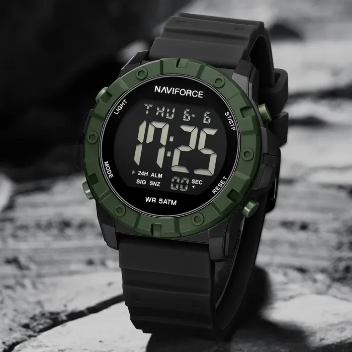 Чоловічий спортивний водостійкий тактичний годинник Naviforce Professional Green - зображення 4