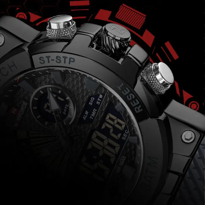 Чоловічий спортивний тактичний годинник Naviforce Set Box подарунковий набір, 2 ремінці - зображення 12