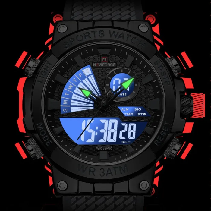 Чоловічий спортивний тактичний годинник Naviforce Set Box подарунковий набір, 2 ремінці - зображення 6