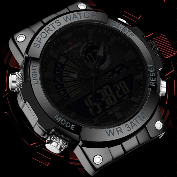 Чоловічий спортивний тактичний годинник Naviforce Set Box подарунковий набір, 2 ремінці - зображення 10