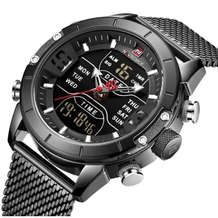Мужские спортивные тактические часы Naviforce Tesla Black NF9153 - зображення 1