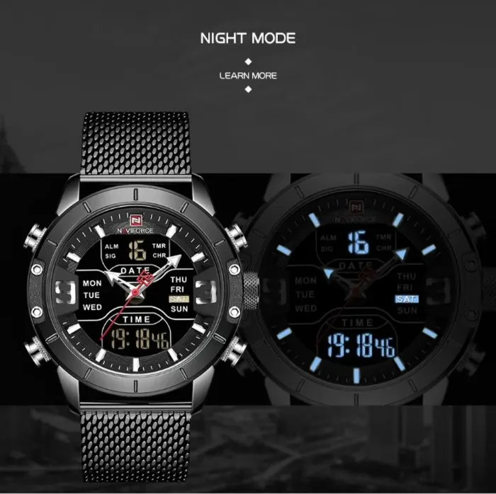 Мужские спортивные тактические часы Naviforce Tesla Black NF9153 - зображення 5