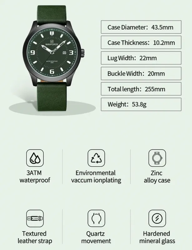 Чоловічий годинник Naviforce Total - зображення 8