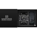 Чоловічий спортивний тактичний годинник Naviforce Set Box подарунковий набір, 2 ремінці