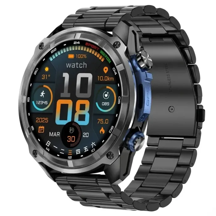 Розумний смарт годинник Smart Navigation Pro Steel Black з GPS, 3 ремінці - зображення 1