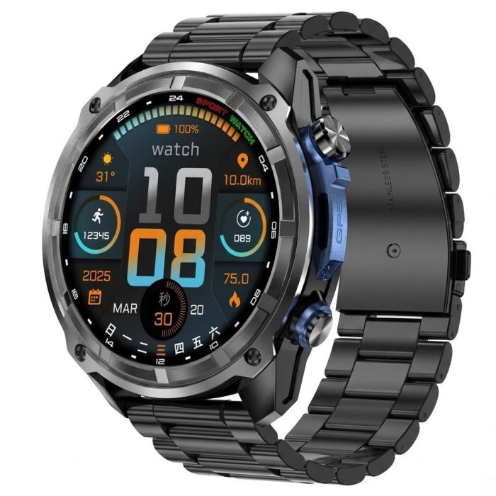 Розумний смарт годинник Smart Navigation Pro Steel Black з GPS, 3 ремінці УЦІНКА - зображення 1