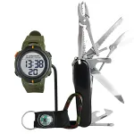 Чоловічий спортивний тактичний годинник Тактичний набір Skmei Neon Survival 10 Bar